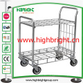 2 Tiers Metal Folding Mobile Food Cart